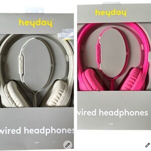 Heyday Wired Headphones Set - 2 Pink and 1 Greyish/Offwhite